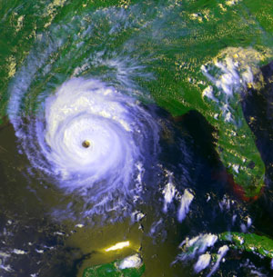 Satellite view of Hurricane Andrew