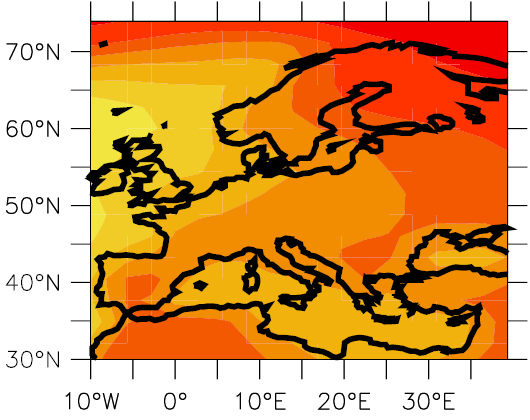 Europe temperatures