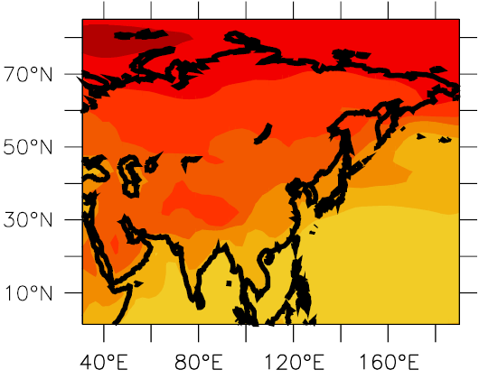 Asia temperatures