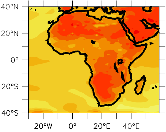 Africa temperatures HadGEM1 Model