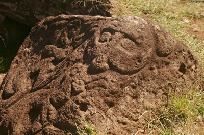 <a href="/mythology/planets/dwarf_planets/makemake.html&lang=sp">Makemake</a> fue el creador de la humanidad y el dios de la fertilidad en la mitologa de la isla de rapa Nui del Pacfico Sur (tambin conocida como Isla de Pascua). Tambin fue el jefe del culto del hombre-pjaro, y fue adorado en la forma de aves marinas. Esta imagen muestra un petroglifo de Makemake en la Isla de Pascua. En julio 2008, un <a href="/our_solar_system/dwarf_planets/makemake.html&lang=sp">planeta enano recin descubierto</a> fue nombrado Makemake.
<p><small><em>Imagen domino pblico de /Wikipedia Commons</em></small></p>