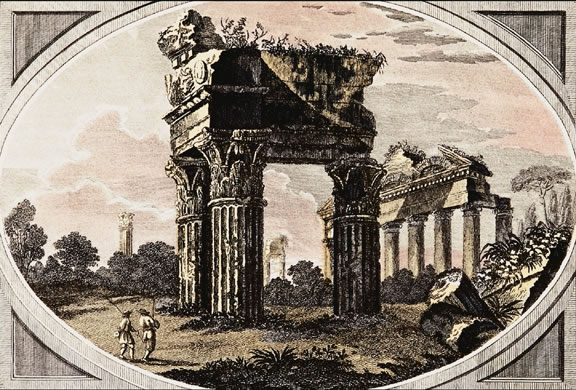 "Templo de Jpiter" por Giovanni Battista Cipriani. En la mitologa romana, Jpiter (Zeus en la mitologa griega) era el rey del cielo y la tierra y de todos los dioses del Olimpo. Era tambin conocido como el dios de la justicia.<p><small><em>        Imagen cortesa de Corel Corporation.</em></small></p>