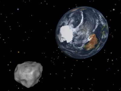 A near-Earth <a href="/our_solar_system/asteroids.html&edu=elem&dev=1">asteroid</a> - named 2012 DA14 by astronomers - passed within 17,200 miles from Earth on February 15, 2013. On closest approach at about 1:25 p.m. CST on February 15, although it was within the orbit of the <a href="/earth/moons_and_rings.html&edu=elem&dev=1">Moon</a> and even geosynchronous <a href="/space_missions/satellites.html&edu=elem&dev=1">satellites</a>, it didn't strike Earth!  Find out more from <a href="http://www.nasa.gov/mission_pages/asteroids/news/asteroid20130201315144.html">NASA</a>! Fragments of a meteorite hit Chelyabinsk, Russia on 2/15/2013 <a href="http://www.reuters.com/article/2013/02/15/us-russia-meteorite-idUSBRE91E05Z20130215">injuring over 500</a>. Learn about <a href="http://www.windows2universe.org/our_solar_system/meteors/meteors.html">meteors and meteorites</a>.<p><small><em>NASA/JPL-CalTech</em></small></p>