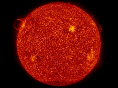 On 21 April, 2010, the Solar Dynamics Observatory captured the launch of a filament from the <a href="/sun/atmosphere/photosphere.html">surface of the Sun</a>.  These are the most detailed images of the Sun ever taken.  The images show light in the <a href="/physical_science/magnetism/em_ultraviolet.html">ultraviolet</a> part of the <a href="/physical_science/magnetism/em_spectrum.html">electromagnetic spectrum</a>.  The Sun is now entering another period of <a href="/sun/solar_activity.html">solar activity</a> after several years of a relatively quiet Sun.  Activity on the Sun varies on an <a href="/sun/activity/sunspot_cycle.html">cycle of about 11 years</a>.<p><small><em>Image courtesy of NASA/Solar Dynamics Observatory and AIA Consortium</em></small></p>