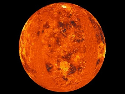 Venus is the second planet from the Sun, and is Earth's closest neighbor in the <a href="/our_solar_system/solar_system.html&dev=1">solar system</a>. Venus is the brightest object in the sky after the Sun and the Moon, and sometimes looks like a <a href="/our_solar_system/solar_system.html&dev=1">bright star</a> in the morning or evening sky. The planet is slightly smaller than Earth, and its <a href="/venus/interior.html&dev=1">interior</a> is similar to Earth. We can't see the <a href="/venus/interior/V_global_geography.html&dev=1">surface</a> of Venus from Earth, because it is covered with thick clouds that strongly reflect sunlight.<p><small><em>Image courtesy of NASA/Magellan mission/JPL</em></small></p>